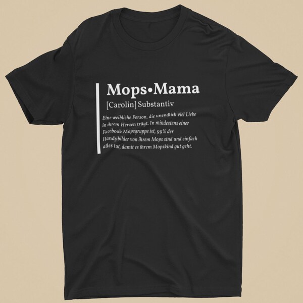 Mops Mama mit Name Organic Shirt Unisex