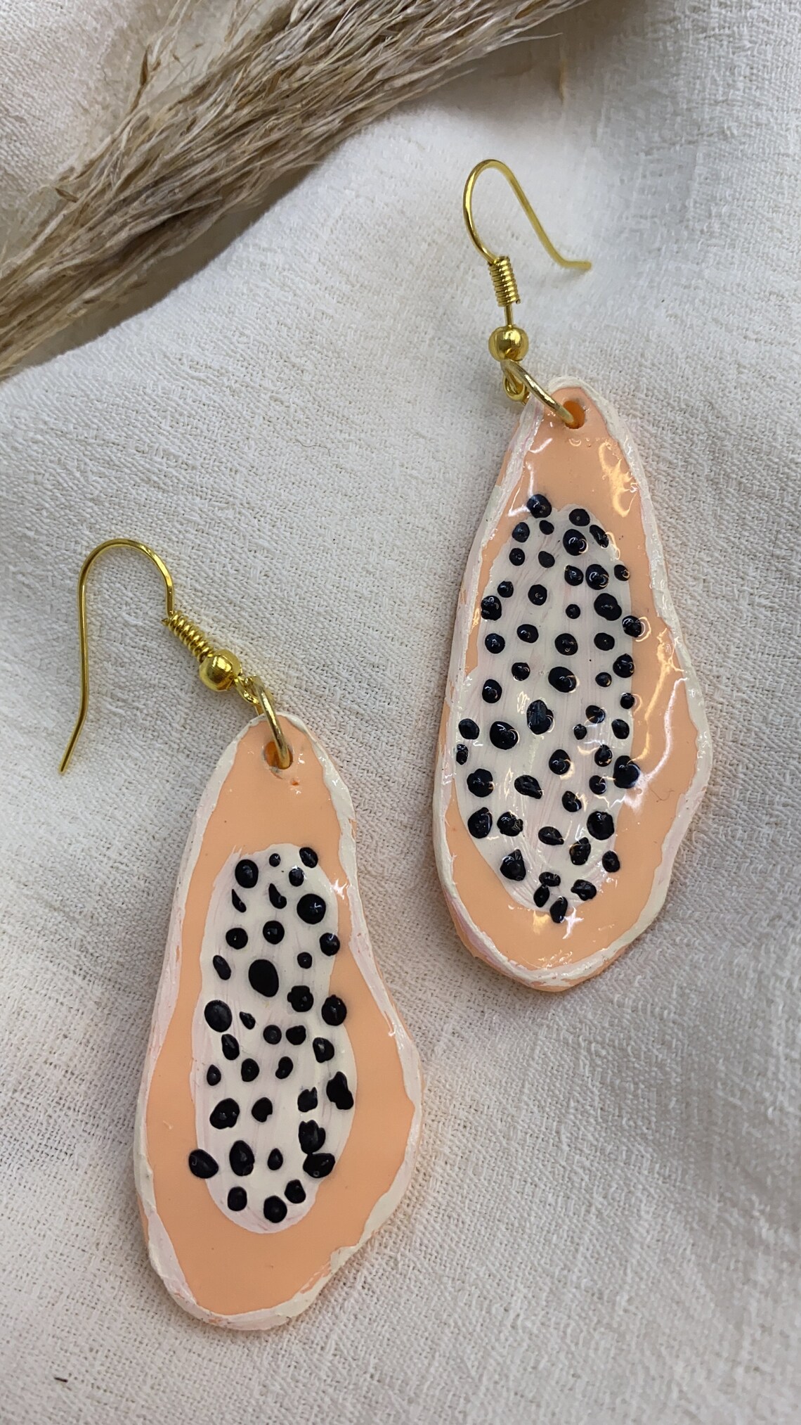 PAPAYA FRUIT EARRINGS Summer Inspired Fun Jewelry Handmade Etsy