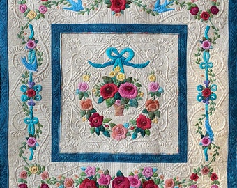 La Vie En Rose PDF Appliqué Complete Quilt Pattern