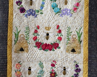 Honeybees & Flowers PDF Appliqué Pattern