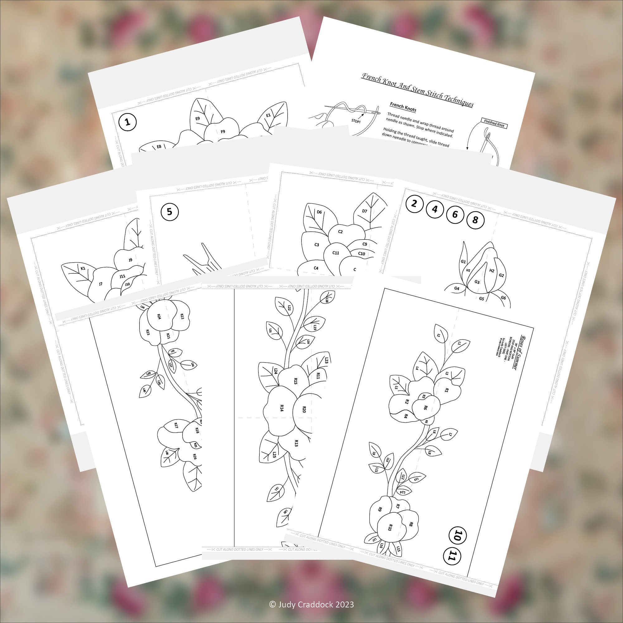Roses of Summer Complete Quilt PDF Appliqué Pattern - Etsy