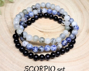 SCORPIO Sternzeichen Armbänder, Kristalle für Skorpion, Birthstone Schmuckset, Geschenk für Skorpion Frauen, Armband Sternzeichen, Skorpion Geburtstagsgeschenke