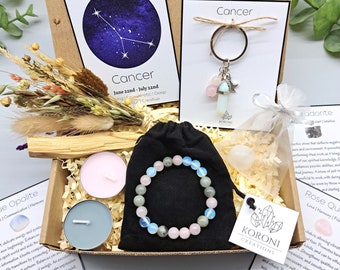 KRÄFTANS stjärnteckens presentask, stjärnteckenspresent till Kräftan, Kräftans stjärnteckens födelsestenar, astrologifödelsedagsask, juli födelsedagsask, stjärnsuckkristallkit