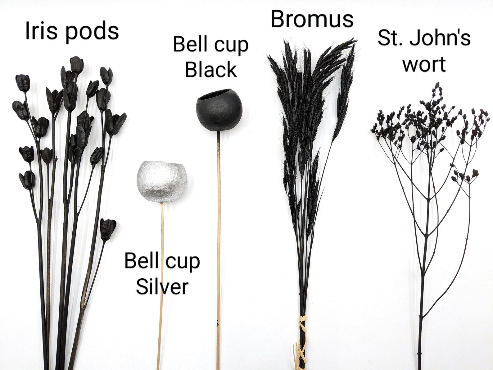 Black Dried Flowers Mix Black Dried Floral Arrangement DIY Etsy