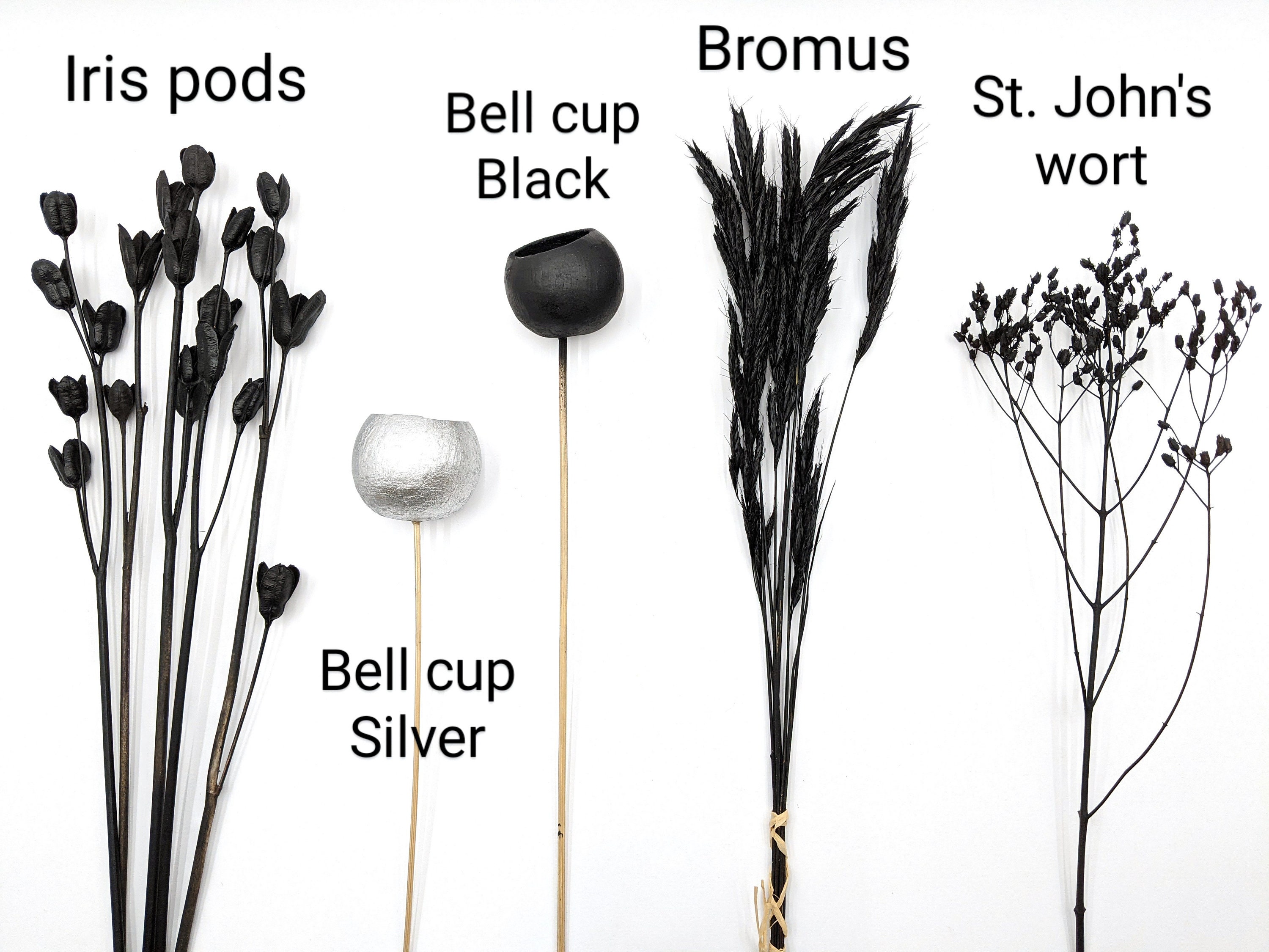 Black Dried Flowers Mix Black Dried Floral Arrangement DIY Etsy