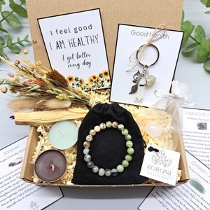 GET WELL GIFT, Good Health Gift, Good Health Crystals, Gift for Recovery, Get Well Soon Box, Crystals for Energy, Green Jade, Labradorite