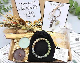 GET WELL GIFT, Good Health Gift, Good Health Crystals, Gift for Recovery, Get Well Soon Box, Crystals for Energy, Green Jade, Labradorite