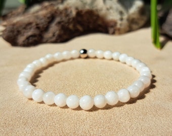Echte maansteen kralenarmband, sierlijke maansteen kristallen armband, cadeau voor vrouwen, delicate sieraden bruidsmeisje cadeau, huwelijkssieraden, 6 mm