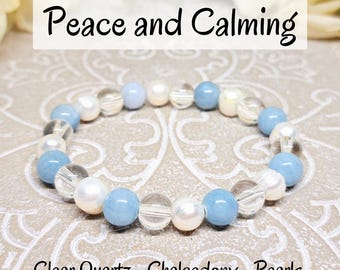 Calming Crystal Bracelet, Reduce Stress Stone Bracelet, Anti Anxiety Crystal Jewelry, Relief Stress Gift Woman, Healing Stones for Stress