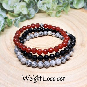 WEIGHT LOSS Bracelet Set, Crystals for Boosting Metabolism, Weight Management Bracelets, Crystals for Weightloss and Detox, Beaded Bracelets