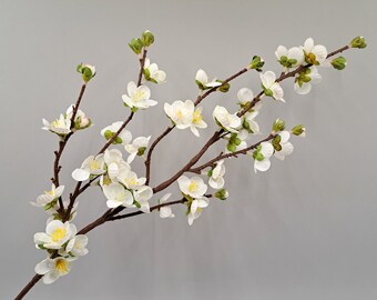 Faux Blossom Branch, Apple Blossom Branch, Faux Spring Flowers, White Blossom Branch, Apple Tree Branch, Faux White Flowers for Centerpiece