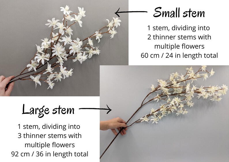 Artificial Jasmine Flowers Artificial Flowers on Stem Faux Etsy