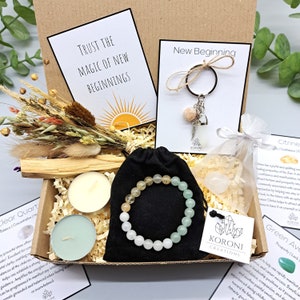 NEW BEGINNINGS Set, New Beginnings Crystals, New Start Geschenkbox, New Job Geschenk Set, Kristalle für den Neuanfang im Leben, Citrin Crystal Armband