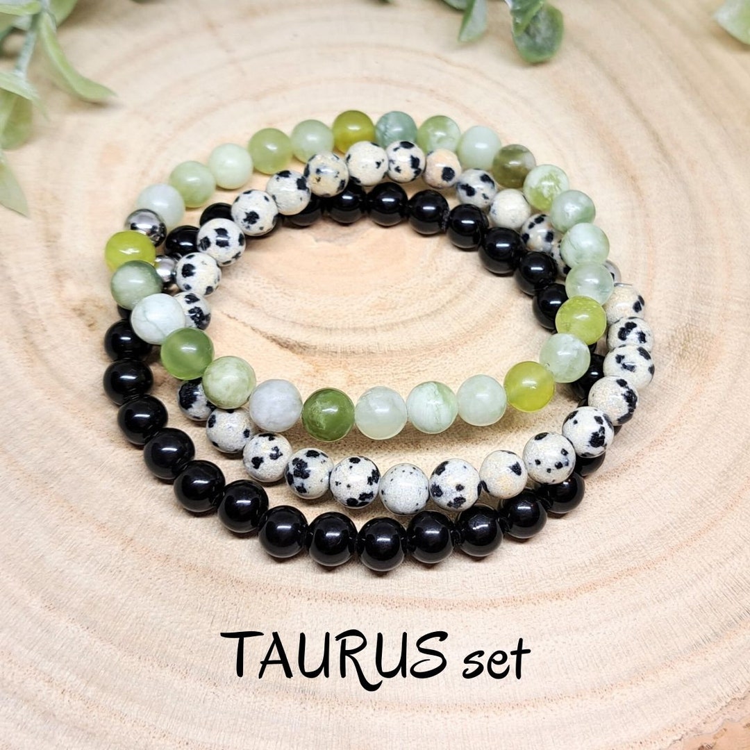 TAURUS Zodiac Bracelets, Crystals for Taurus, Birthstone Jewelry Set ...