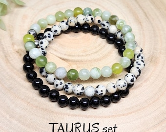Pulseras del zodiaco TAURO, cristales para Tauro, juego de joyas con piedras de nacimiento, regalo para mujeres Tauro, pulsera con el signo del zodiaco, regalo de cumpleaños de Tauro, 6 mm
