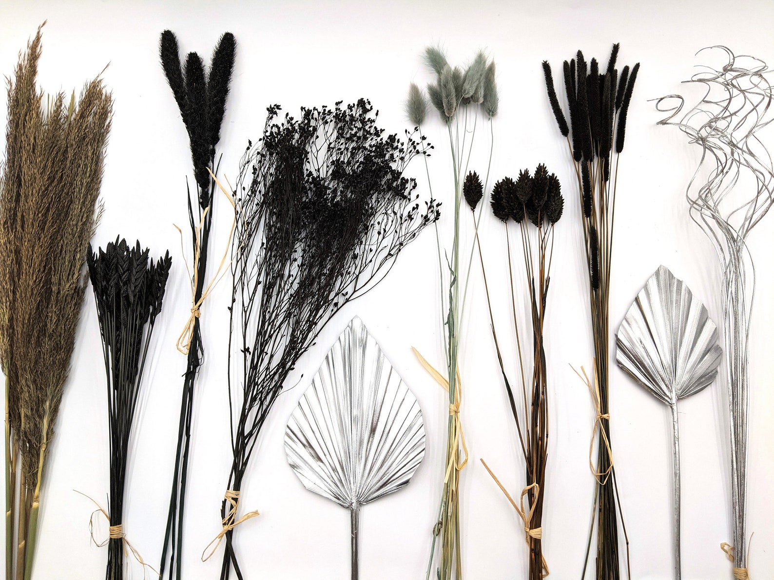 Black Dried Flowers Mix Black Dried Floral Arrangement DIY Etsy