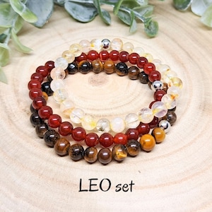 LEO Zodiac Bracelets, Crystals for Leo, Birthstone Jewelry Set, Gift for Leo Women, Bracelet Zodiac Sign, Leo Birthday Gift Astrology, 6mm