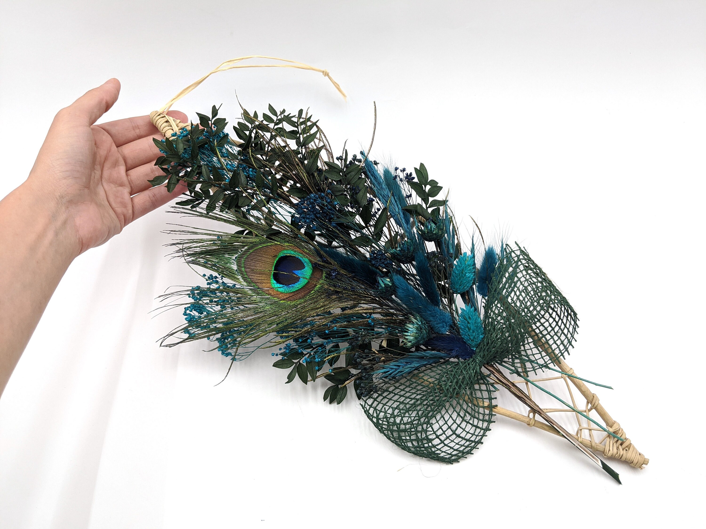 Peacock Feather Wall Hanging Real Feather Wall Decor Peacock Etsy