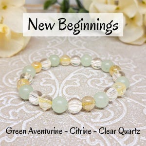 New Beginnings Bracelet, Energy Crystals for New Start, Gemstone Bracelet for Luck and Fortune, Energy Beads for New Beginnings Gift for Her