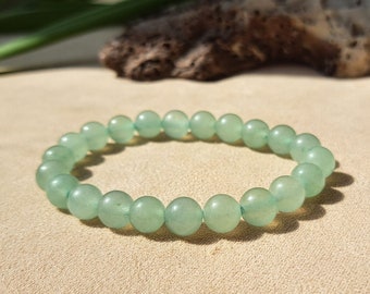 Green Aventurine Crystal Bracelet, Stretch Gemstone Bracelet for Good Luck and Prosperity, Green Aventurine Handmade Jewelry for Women, 8mm