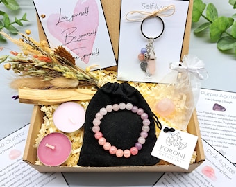 SELF-LOVE Crystal Set, Love Crystals, Love Yourself Kit, Heart Healing Crystals, Healing Stones Kit, Self-Love Bracelet, Time for Yourself