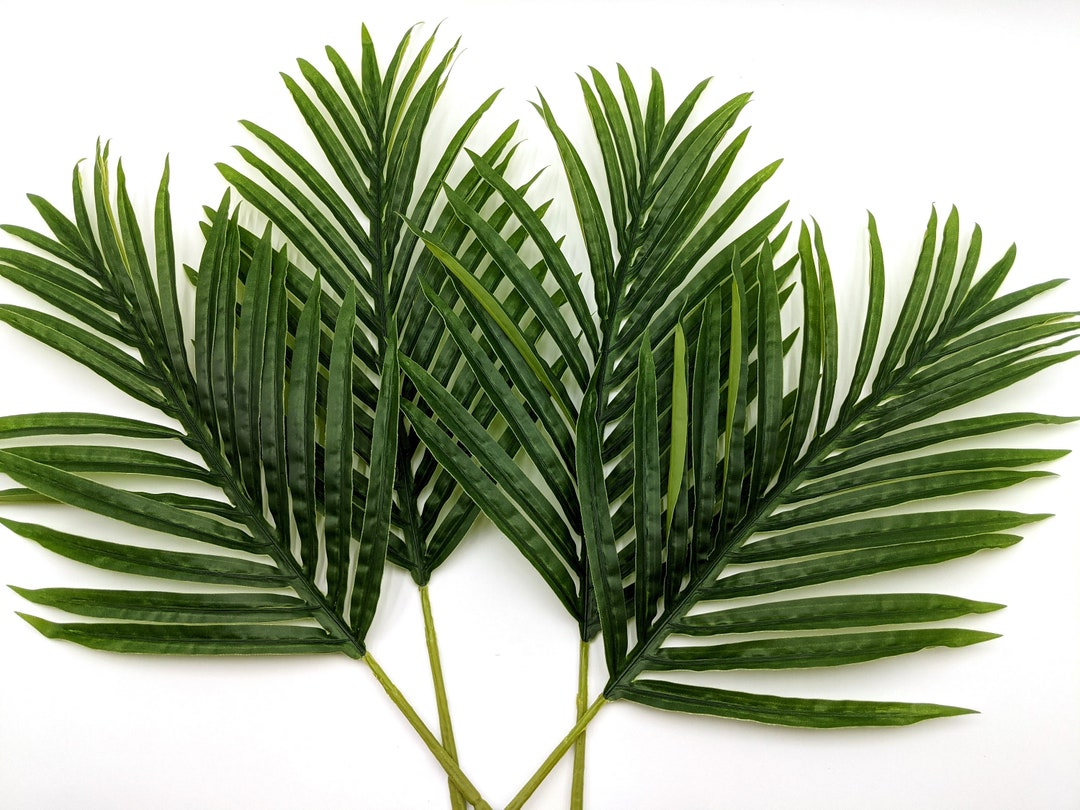1 Big Artificial Palm Leaf, Artificial Leaves With Stem, Green Palm