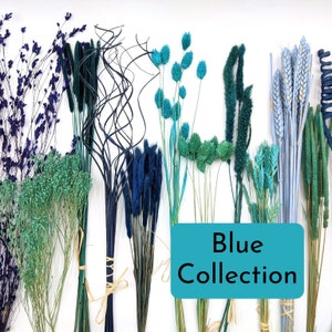 Blue Dried Flowers, Blue Flowers for Arranging, Blue Artificial Flowers, Dry Flowers Supply, Blue Wedding Centerpiece, Mix Your Own Bouquet