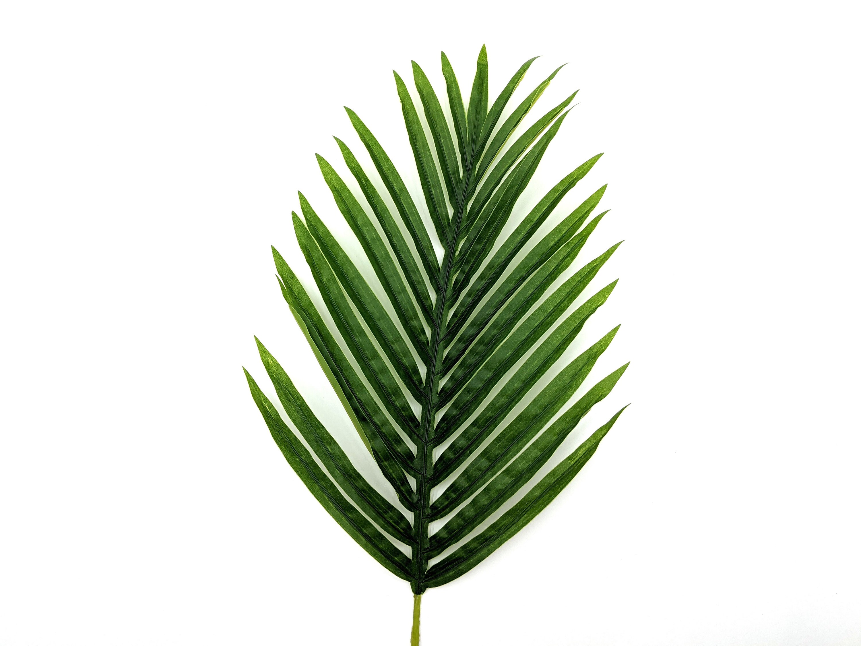 1 Big Artificial Palm Leaf Artificial Leaves With Stem Green Etsy
