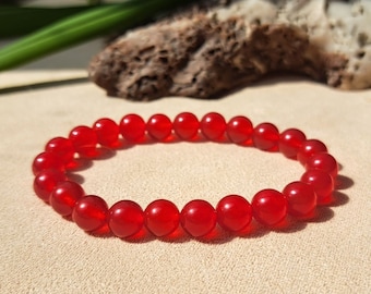 Carnelian Stretch Bracelet, Dainty Carnelian Bracelet, Carnelian Crystal Bracelet, Energy Crystal Bracelet, Carnelian Bracelet for Women 8mm