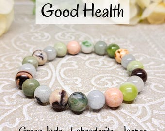 Gute Gesundheit Armband, Heilung Perlen Armband, psychische Gesundheit und Stressabbau Schmuck, Gute Besserung Geschenk für Frau, Energie Perlen Armband
