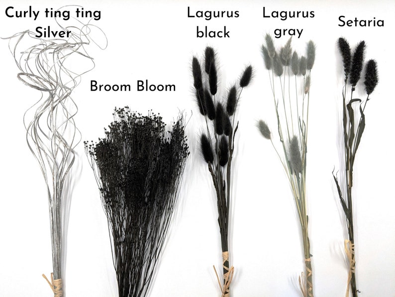 Black Dried Flowers Mix Black Dried Floral Arrangement DIY Etsy