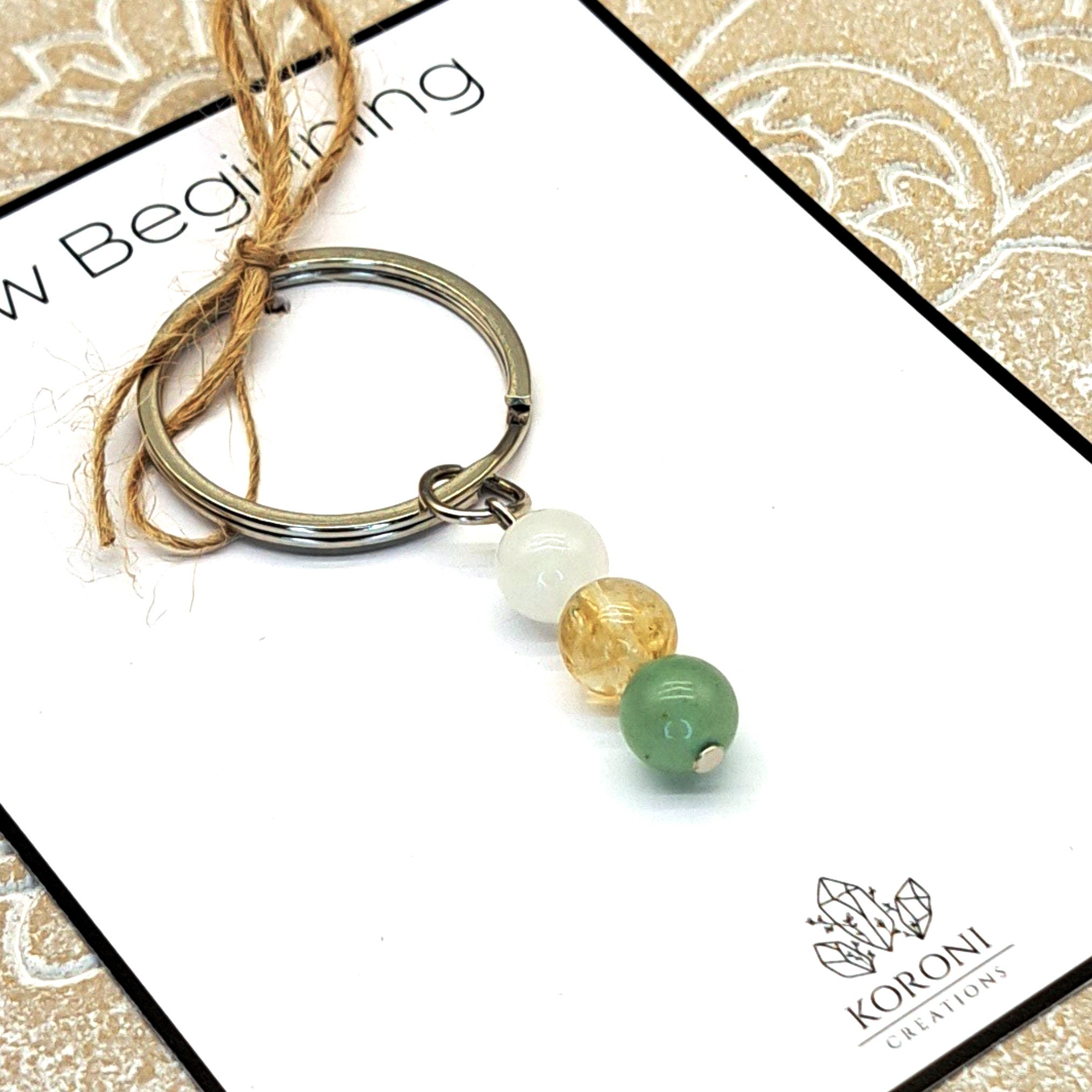 Porte-clés En Cristal Naturel Avec Lettre - Pierre Porte-bonheur, Carte Signification Incluse, Cadeau Symbolique