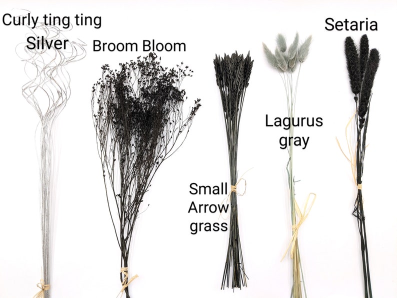 Black Dried Flowers Mix Black Dried Floral Arrangement DIY Etsy