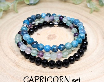 CAPRICORN Zodiac Bracelets, Crystals for Capricorn, Birthstone Jewelry Set, Gift for Capricorn Women, Bracelet Zodiac Sign, Bead Bracelets