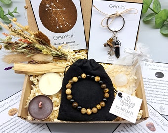 GEMINI Zodiac Crystal Set, Gemini Zodiac Birthstones, Crystal Kit for Gemini, Astrology Gift, Healing Crystals Set, Birthday Gift for Gemini