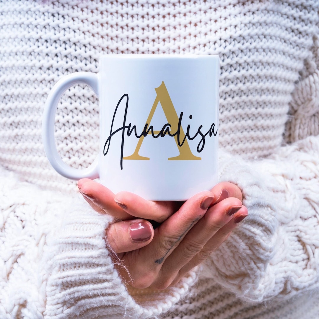 Colorfamily Tazza Mug PERSONALIZZABILE con Iniziale e Nome - Lettera A