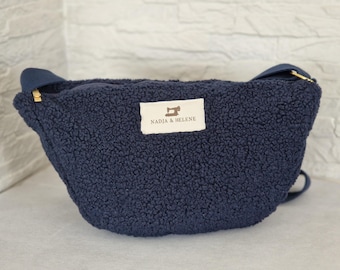 Bolso de peluche, bolso de peluche de piel, bolso de peluche de piel, bolso de hombro de peluche, bolso de peluche azul, bolso esponjoso, bolso de felpa, bolso de peluche, regalo