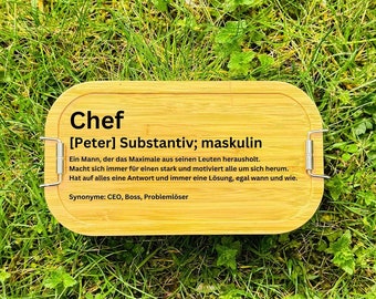 Geschenk Chef, Brotdose Chef, Boss, Definition Chef, Brotdose personalisiert, Brotdose Geschenk, Lunchbox Geschenk, Geschenkidee, Geschenk