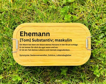 Geschenk Ehemann, Brotdose Ehemann, Mann, Definition Ehemann, Brotdose personalisiert, Brotdose Geschenk, Lunchbox Geschenk, Geschenkidee