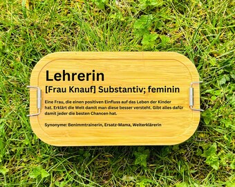 Geschenk Lehrerin, Brotdose Lehrerin, Lehrerin, Definition Lehrerin, Brotdose personalisiert, Brotdose Geschenk, Geschenkidee