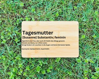 Frühstücksbrett Tagesmutter, Geschenk Tagesmutter, Brettchen Tagesmutter, Tagesmutter, Definition Tagesmutter, Geschenkidee Tagesmutter