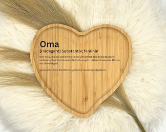 Herzbrett Oma, Schneidebrett Oma, Geschenk Oma, Holzbrett Oma, Definition Oma, Küchenbrett personalisiert