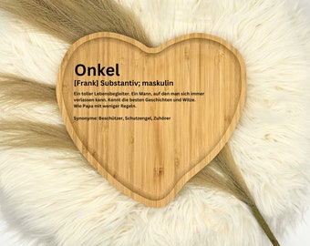 Herzbrett Onkel, Schneidebrett Onkel, Geschenk Onkel, Holzbrett Onkel, Definition Onkel, Küchenbrett personalisiert