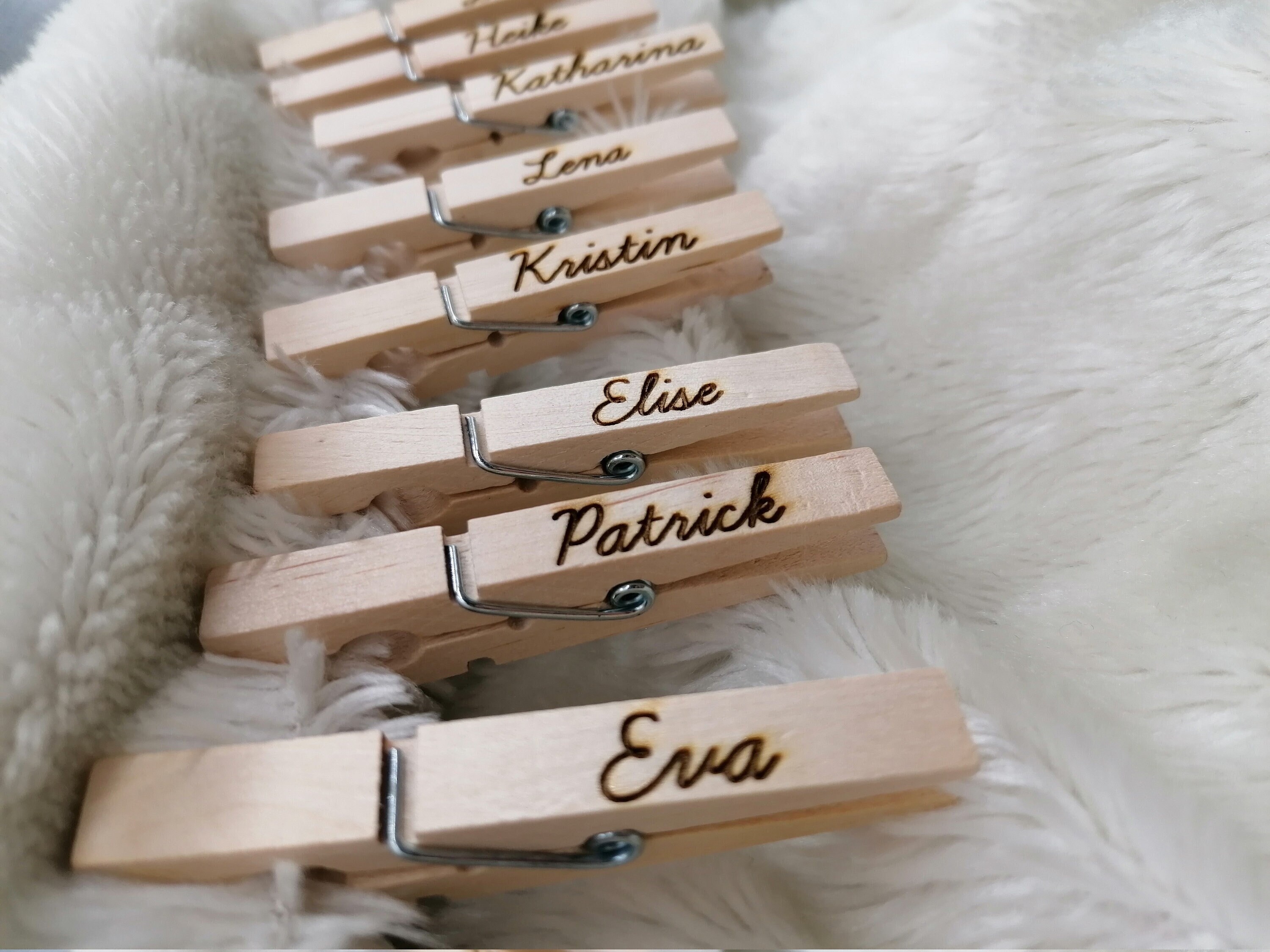 Wooden Name Tags Wooden Names Personalized on Clothespins Etsy