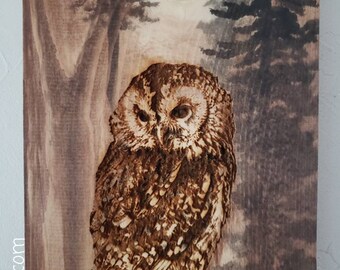 Owl handmade wood wall art decor ready to hang on your wall