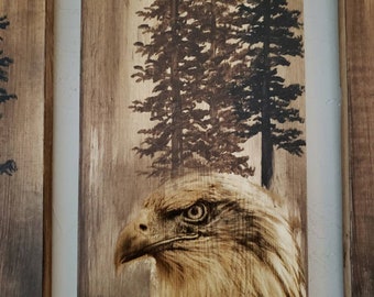 Handmade Eagle Wood Wall Art, Vancouver Island Decor