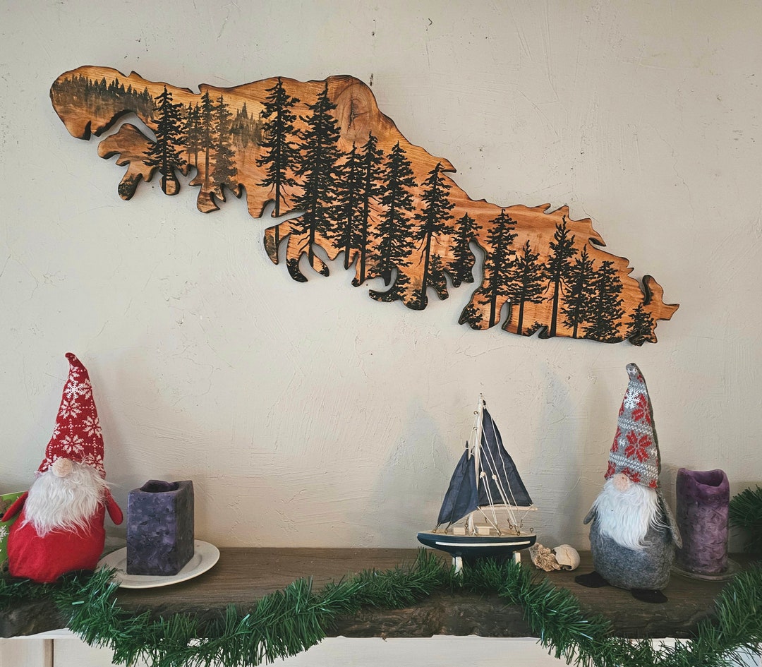 Available Handmade Vancouver Island Wall Art Decor on Reclaimed Wood
