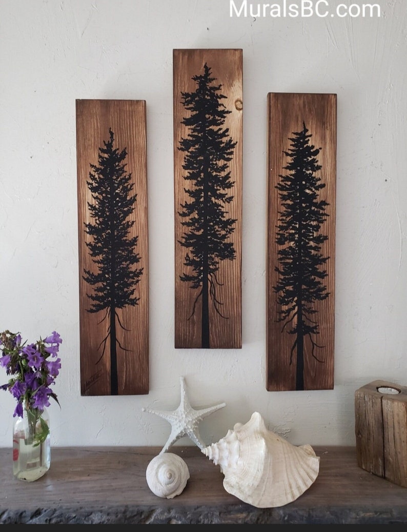 Sitka Wood Sign Handmade Sitka Tree Wood Wall Art, Set of 3 - Etsy
