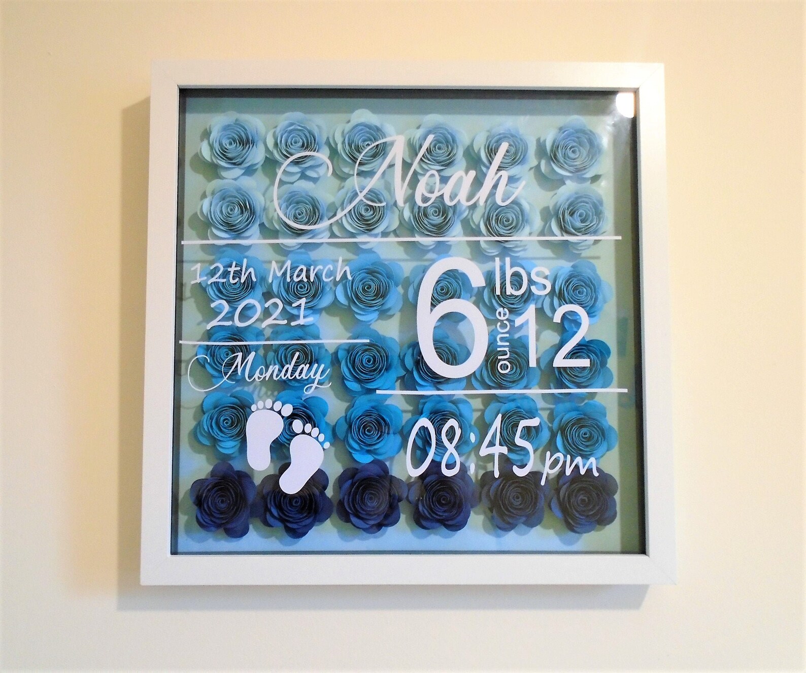 Baby Birth Announcement Shadow box personalized baby gift Etsy