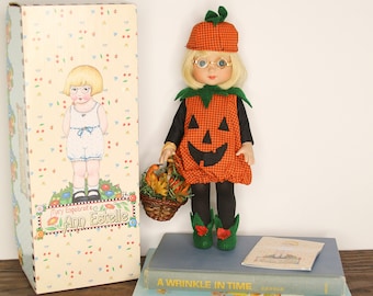 Vintage "Ann Estelle" 10 Inch Doll With Box, Robert Tonner for Mary Englebright, Custom-Made Jack-O-Lantern Halloween Outfit, Fruit Basket